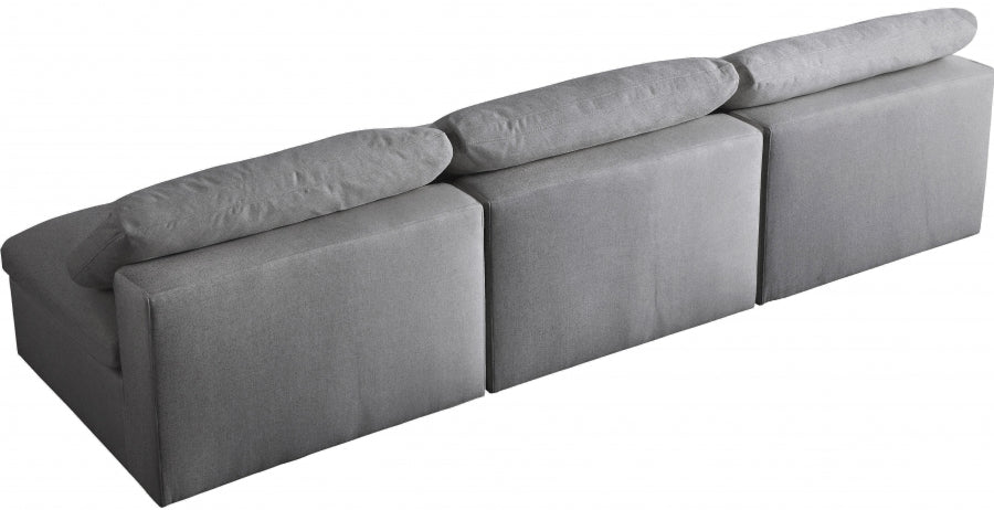 Serene Linen Textured Fabric Deluxe Comfort Modular Armless Sofa - Image 11