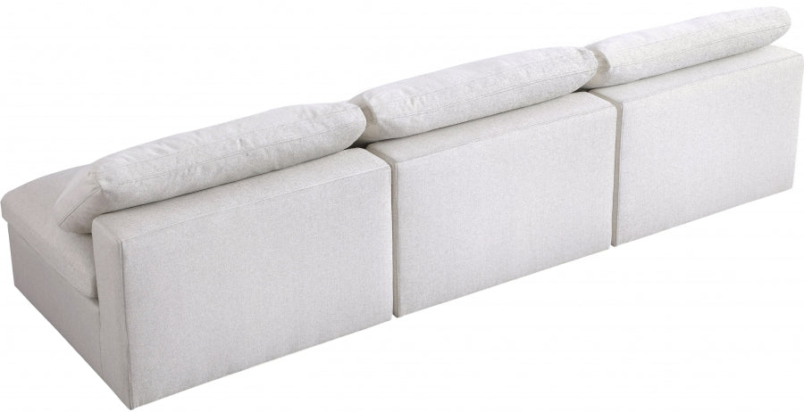 Serene Linen Textured Fabric Deluxe Comfort Modular Armless Sofa - Image 17