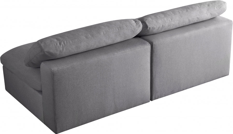 Serene Linen Textured Fabric Deluxe Comfort Modular Armless Sofa - Image 11
