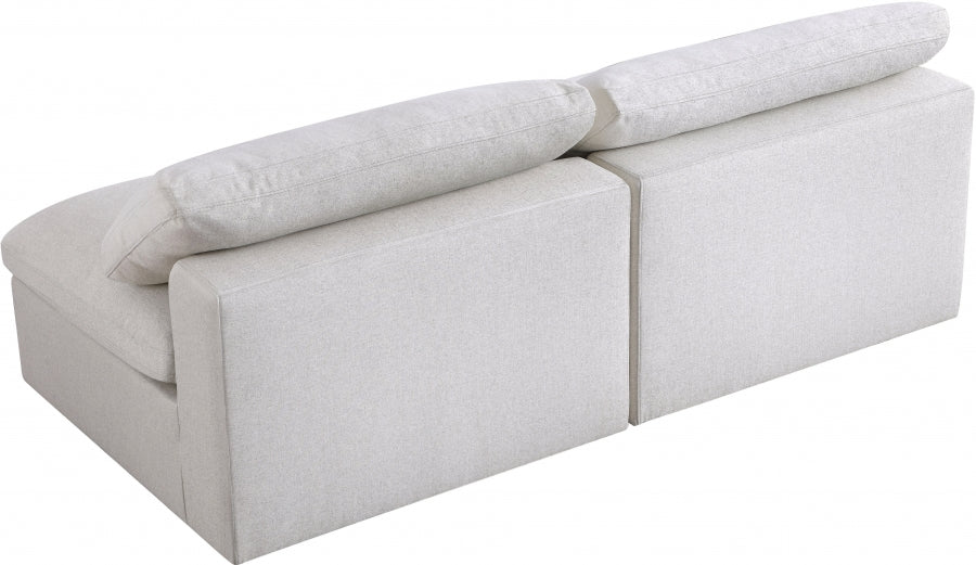 Serene Linen Textured Fabric Deluxe Comfort Modular Armless Sofa - Image 17