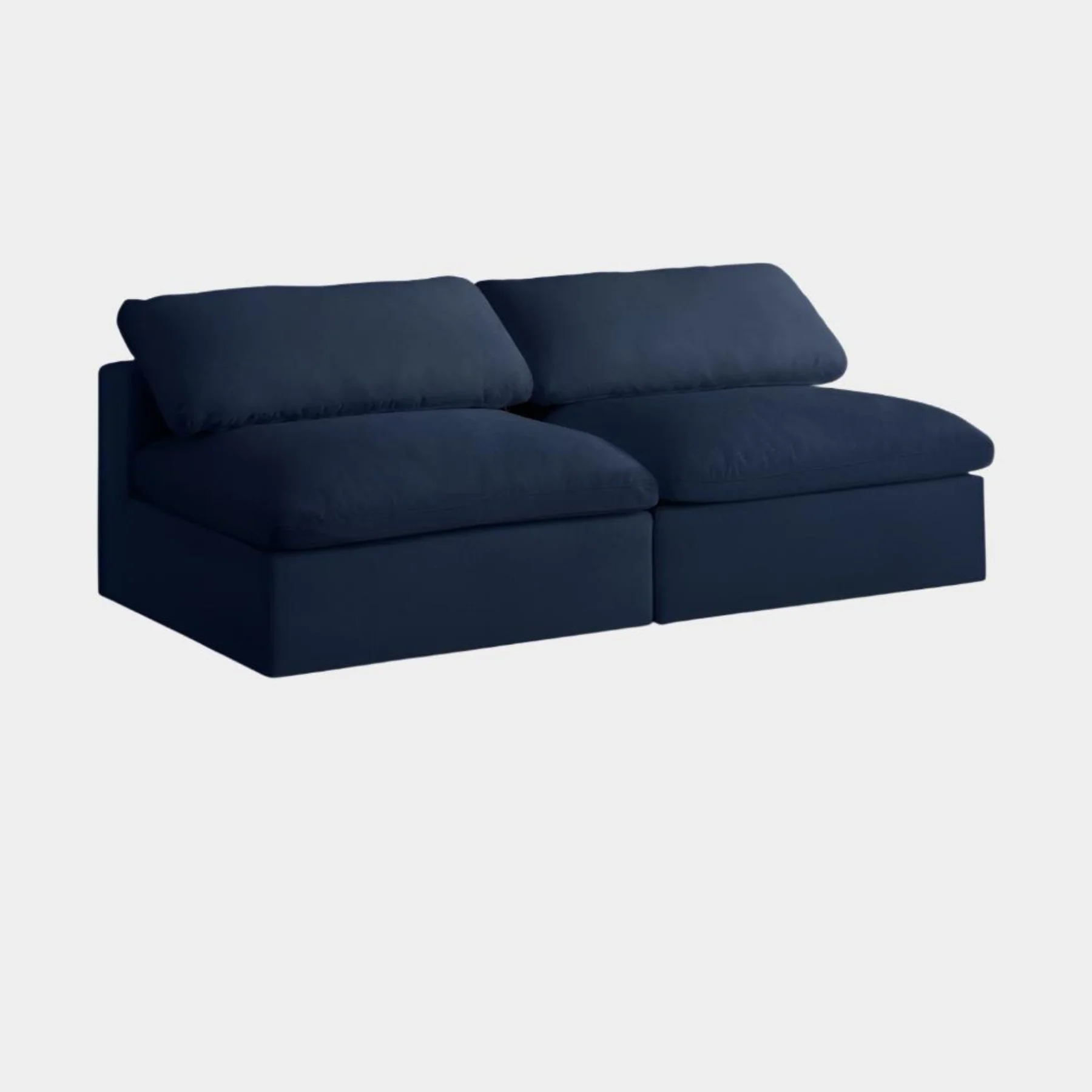 Serene Linen Textured Fabric Deluxe Comfort Modular Armless Sofa - Image 21