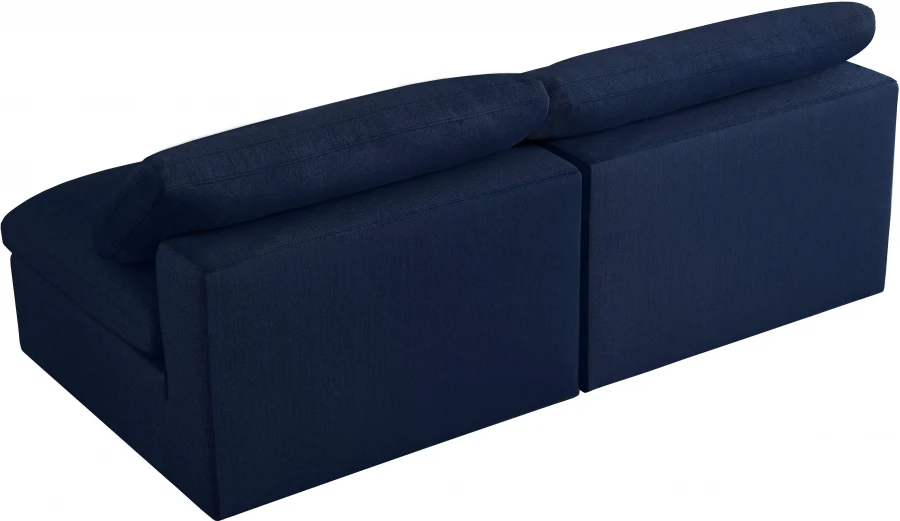 Serene Linen Textured Fabric Deluxe Comfort Modular Armless Sofa - Image 25
