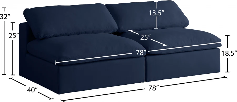 Serene Linen Textured Fabric Deluxe Comfort Modular Armless Sofa - Image 26
