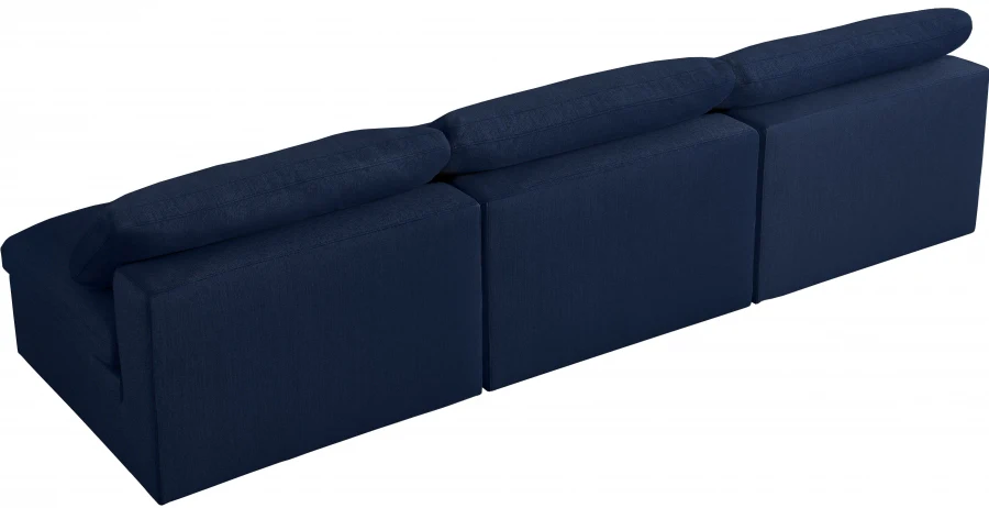 Serene Linen Textured Fabric Deluxe Comfort Modular Armless Sofa - Image 24