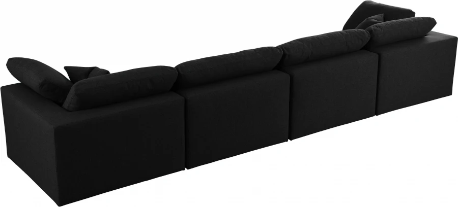 Serene Linen Textured Fabric Deluxe Comfort Modular Sofa - Image 13
