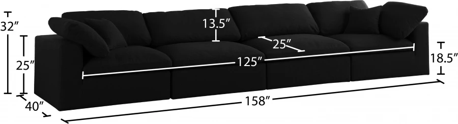 Serene Linen Textured Fabric Deluxe Comfort Modular Sofa - Image 17