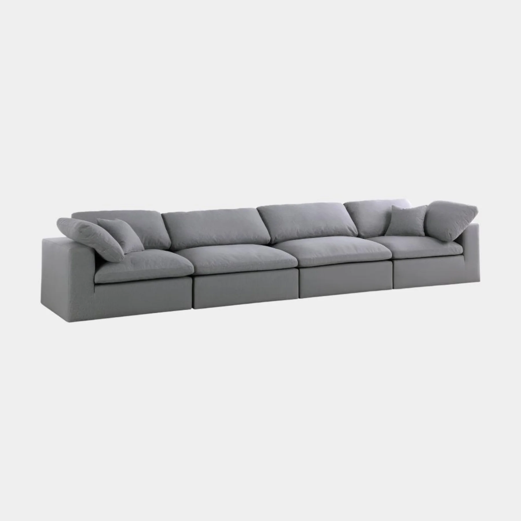 Serene Linen Textured Fabric Deluxe Comfort Modular Sofa - Image 19