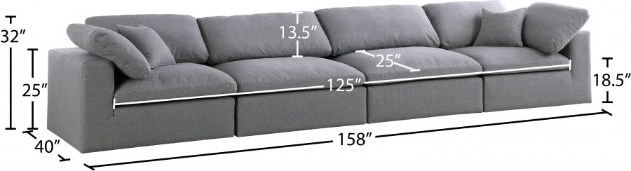 Serene Linen Textured Fabric Deluxe Comfort Modular Sofa - Image 26