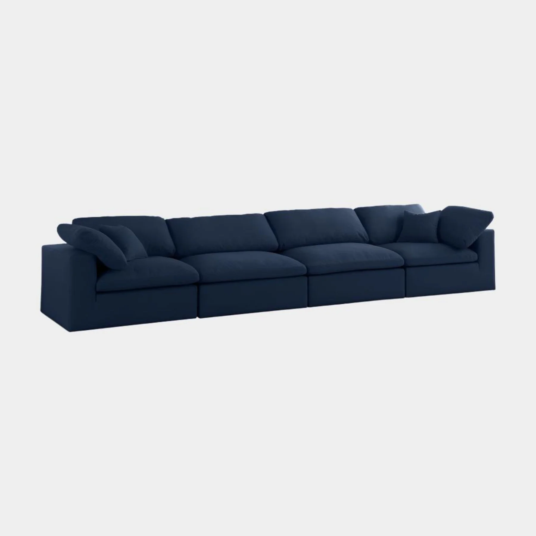 Serene Linen Textured Fabric Deluxe Comfort Modular Sofa - Image 28