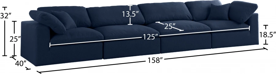 Serene Linen Textured Fabric Deluxe Comfort Modular Sofa - Image 35