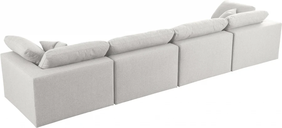 Serene Linen Textured Fabric Deluxe Comfort Modular Sofa - Image 4