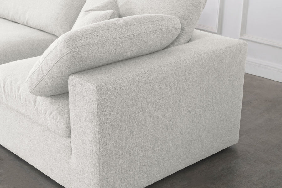 Serene Linen Textured Fabric Deluxe Comfort Modular Sofa - Image 5