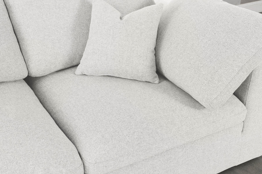 Serene Linen Textured Fabric Deluxe Comfort Modular Sofa - Image 6