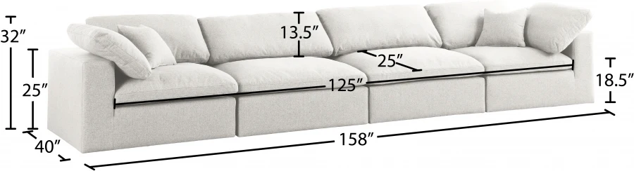 Serene Linen Textured Fabric Deluxe Comfort Modular Sofa - Image 8