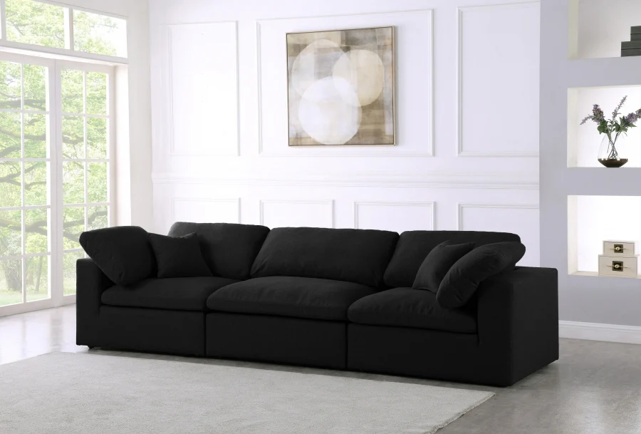 Serene Linen Textured Fabric Deluxe Comfort Modular Sofa - Image 11