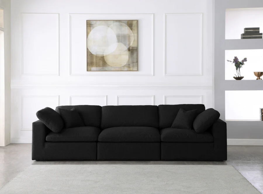 Serene Linen Textured Fabric Deluxe Comfort Modular Sofa - Image 12