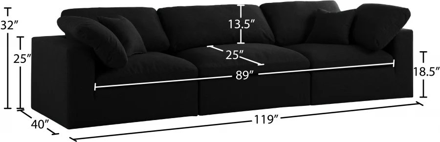 Serene Linen Textured Fabric Deluxe Comfort Modular Sofa - Image 17