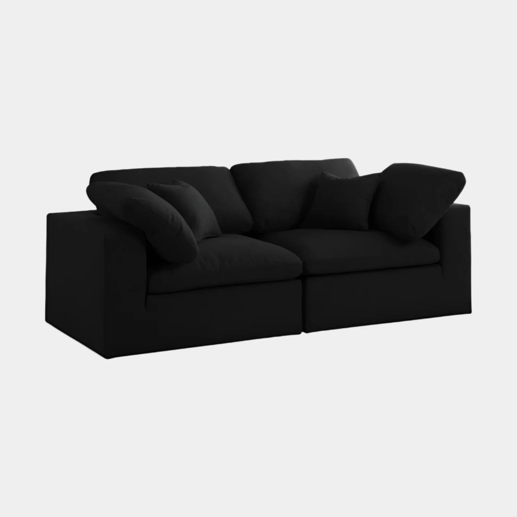 Serene Linen Textured Fabric Deluxe Comfort Modular Sofa - Image 10