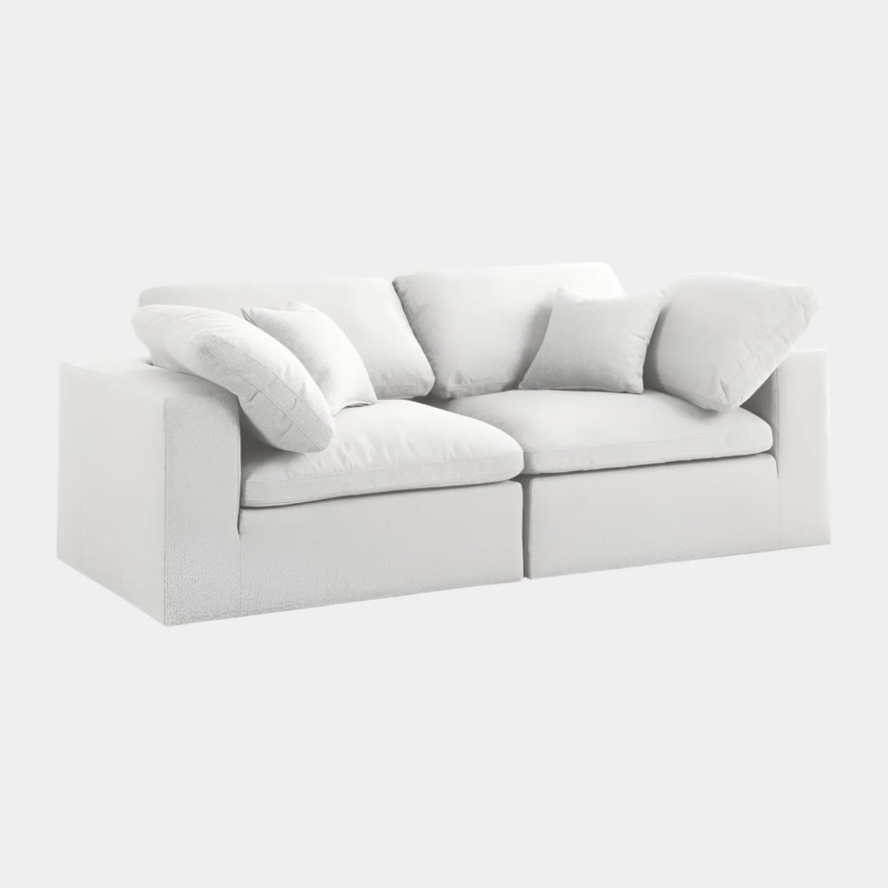 Serene Linen Textured Fabric Deluxe Comfort Modular Sofa - Image 19