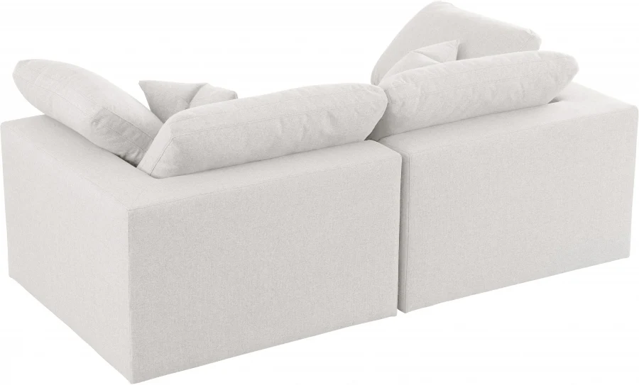 Serene Linen Textured Fabric Deluxe Comfort Modular Sofa - Image 22