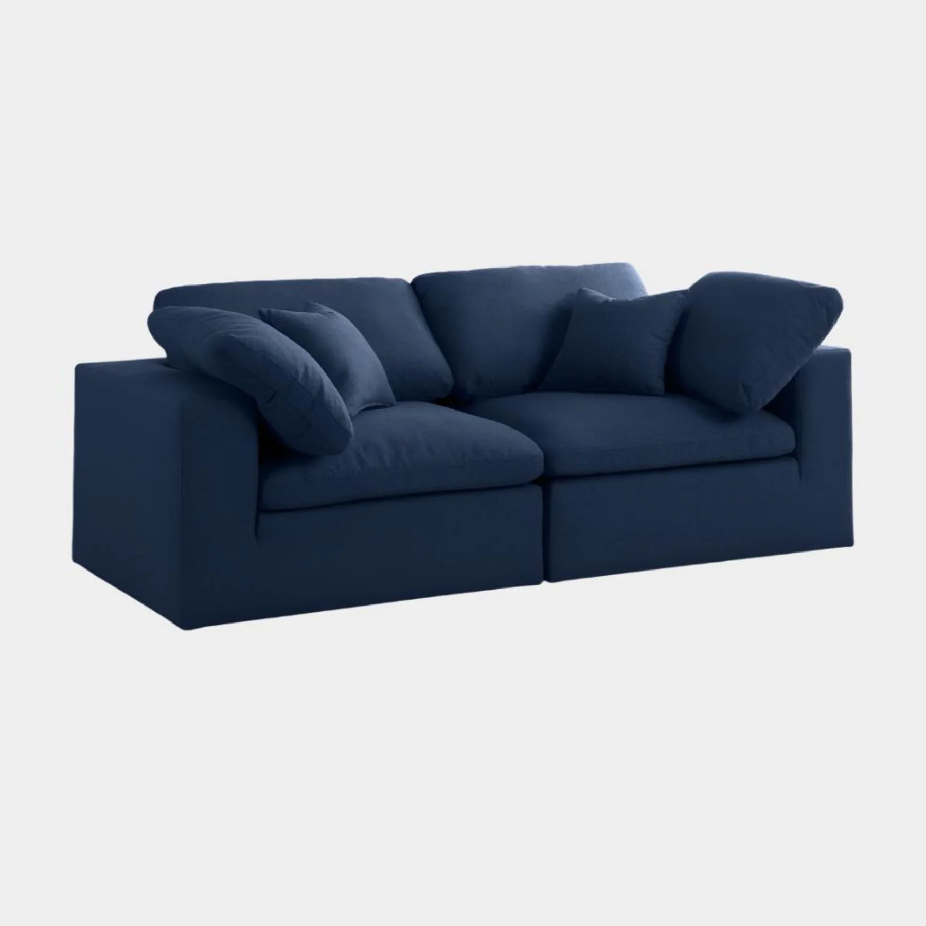 Serene Linen Textured Fabric Deluxe Comfort Modular Sofa - Image 28