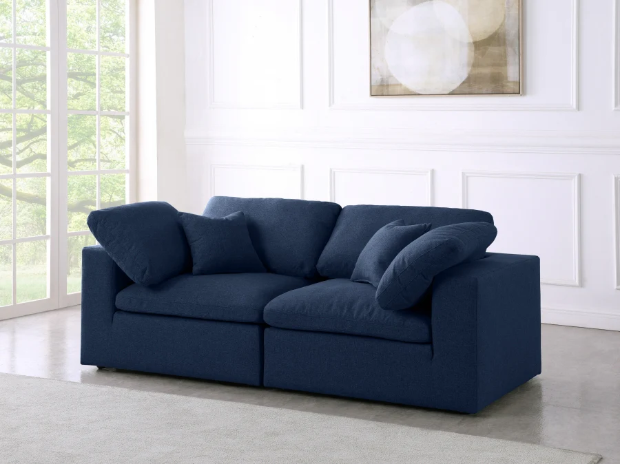 Serene Linen Textured Fabric Deluxe Comfort Modular Sofa - Image 29