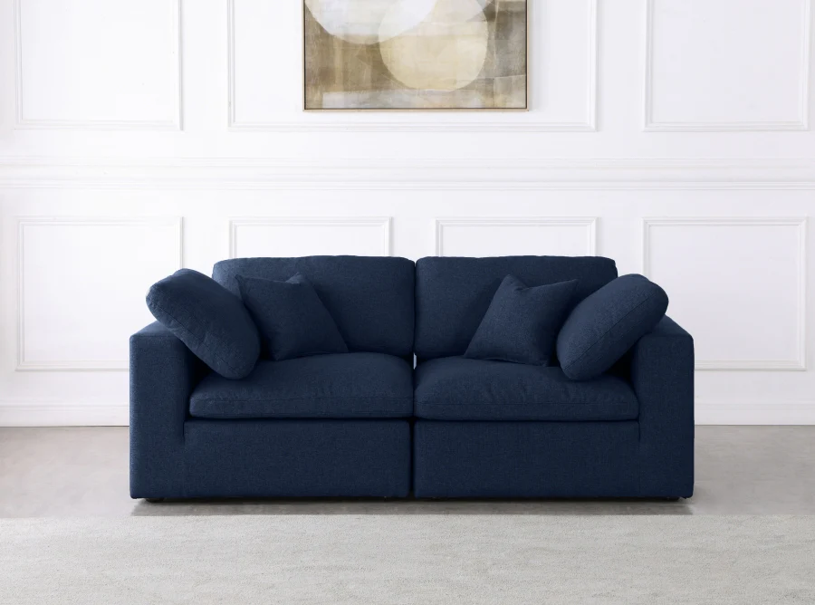 Serene Linen Textured Fabric Deluxe Comfort Modular Sofa - Image 30