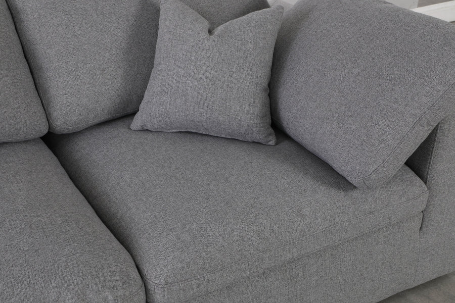 Serene Linen Textured Fabric Deluxe Comfort Modular Sofa - Image 23