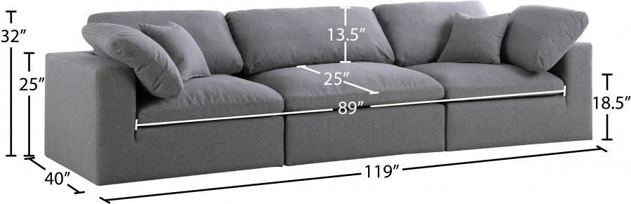 Serene Linen Textured Fabric Deluxe Comfort Modular Sofa - Image 26