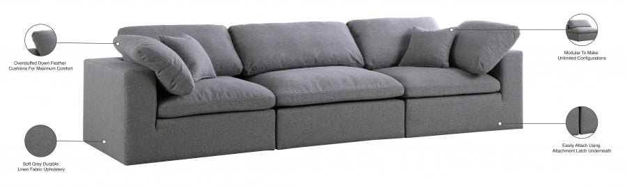 Serene Linen Textured Fabric Deluxe Comfort Modular Sofa - Image 27