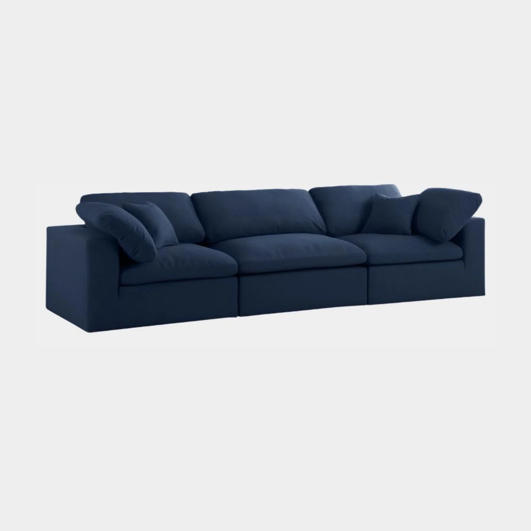Serene Linen Textured Fabric Deluxe Comfort Modular Sofa - Image 28