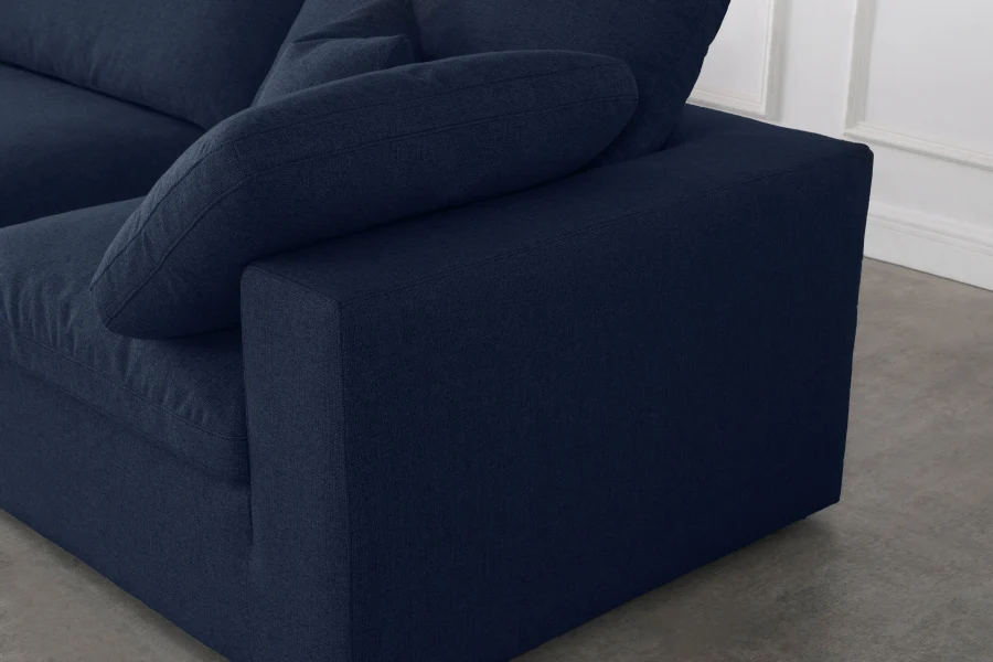 Serene Linen Textured Fabric Deluxe Comfort Modular Sofa - Image 33