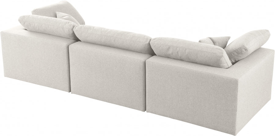 Serene Linen Textured Fabric Deluxe Comfort Modular Sofa - Image 4
