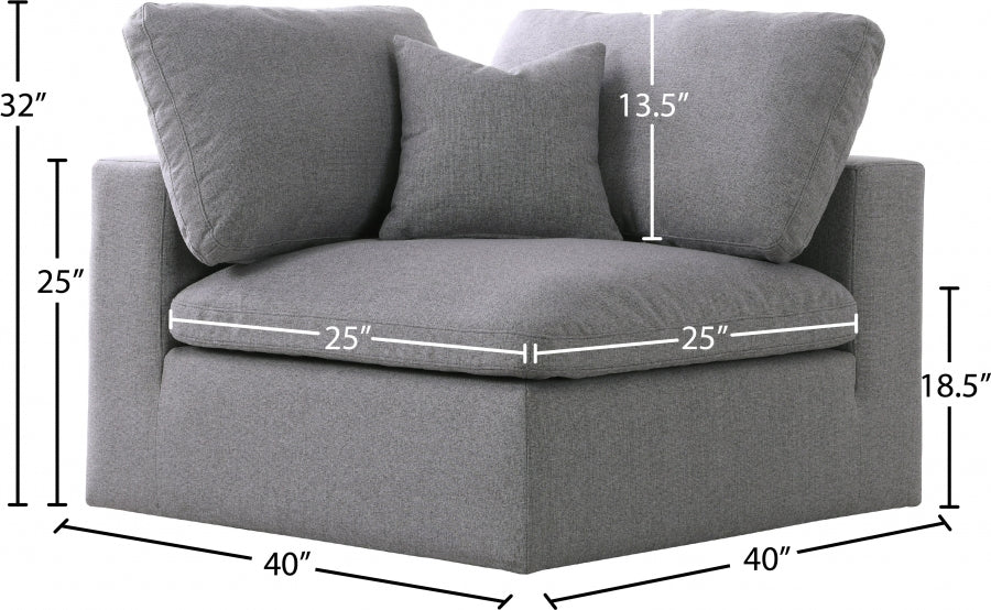 Serene Linen Textured Fabric Upholstered Deluxe Comfort Modular Corner Chair - Image 13