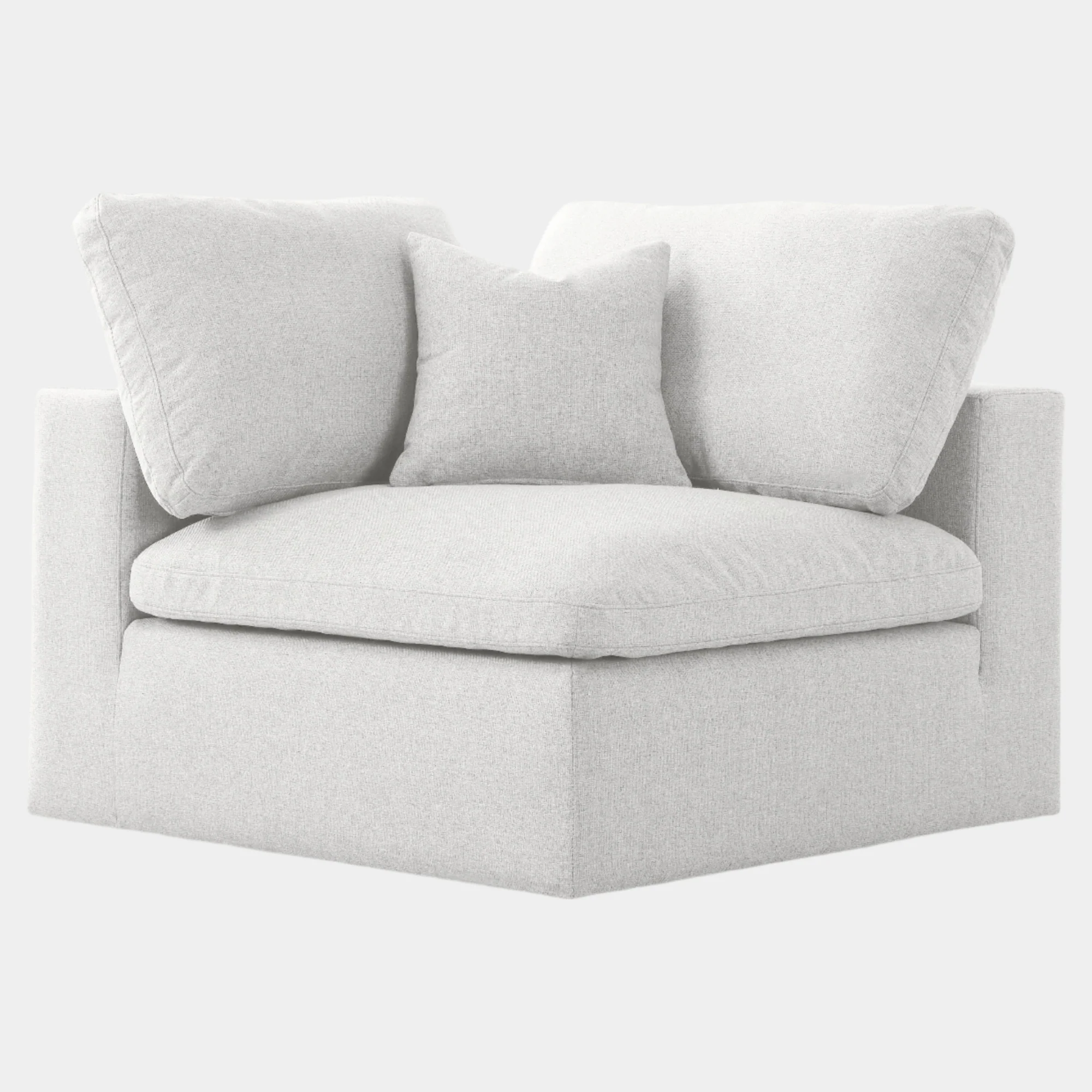 Serene Linen Textured Fabric Upholstered Deluxe Comfort Modular Corner Chair - Image 15