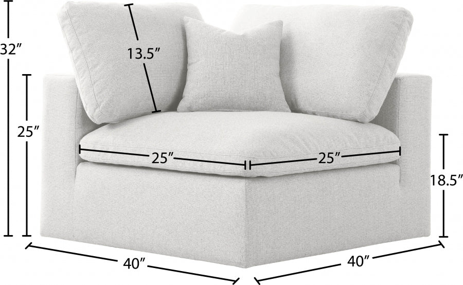Serene Linen Textured Fabric Upholstered Deluxe Comfort Modular Corner Chair - Image 19