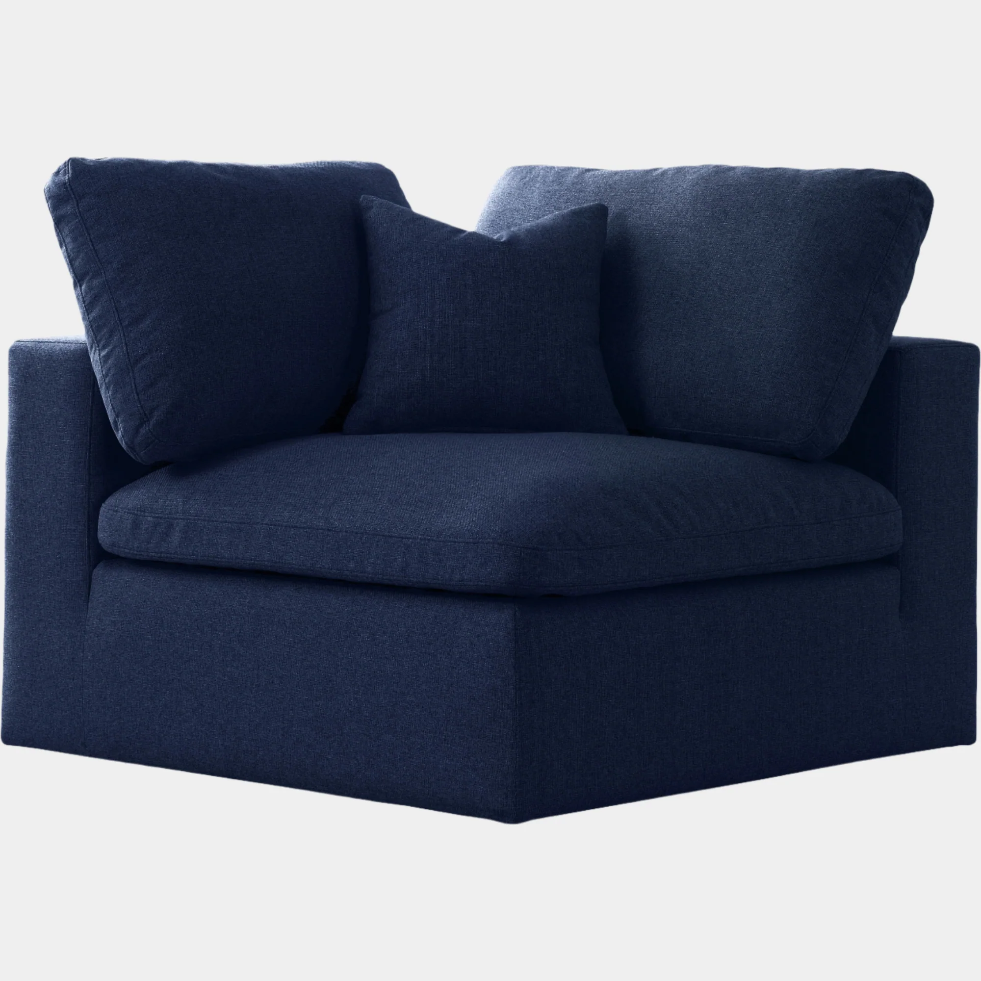 Serene Linen Textured Fabric Upholstered Deluxe Comfort Modular Corner Chair - Image 21