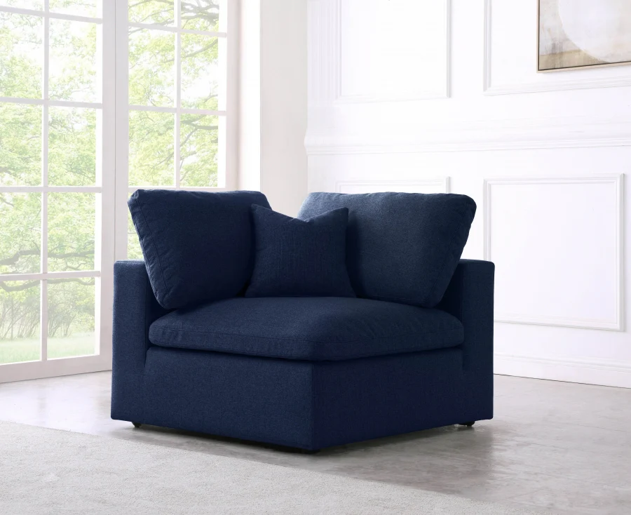 Serene Linen Textured Fabric Upholstered Deluxe Comfort Modular Corner Chair - Image 22
