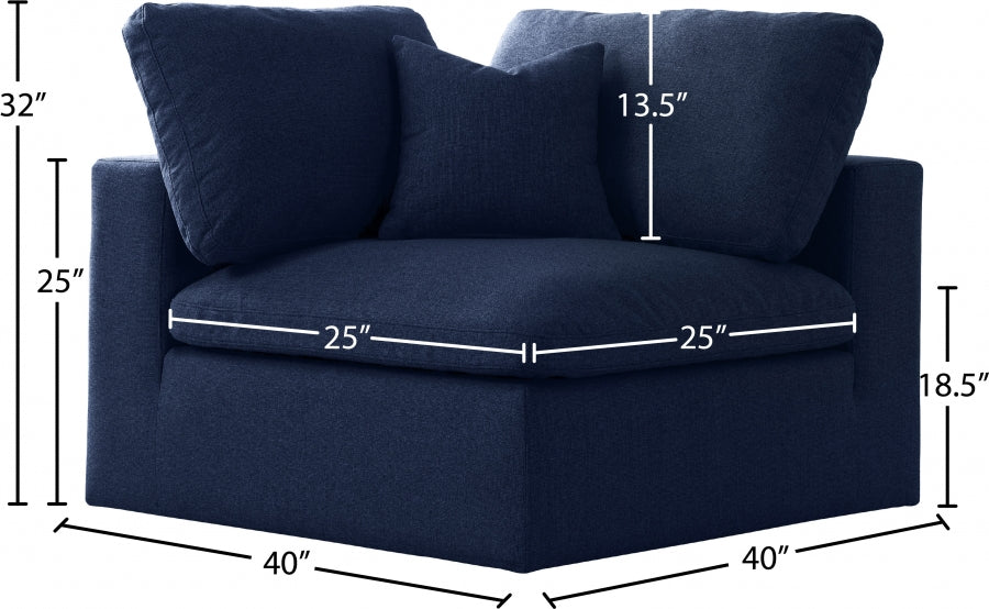 Serene Linen Textured Fabric Upholstered Deluxe Comfort Modular Corner Chair - Image 25