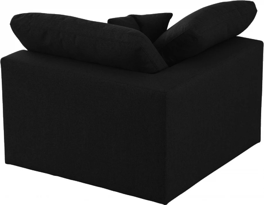 Serene Linen Textured Fabric Upholstered Deluxe Comfort Modular Corner Chair - Image 3