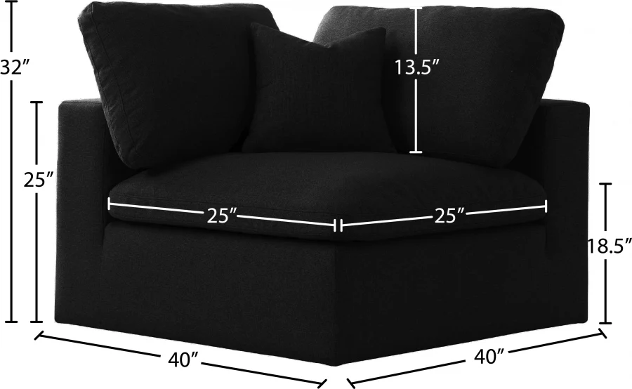 Serene Linen Textured Fabric Upholstered Deluxe Comfort Modular Corner Chair - Image 7