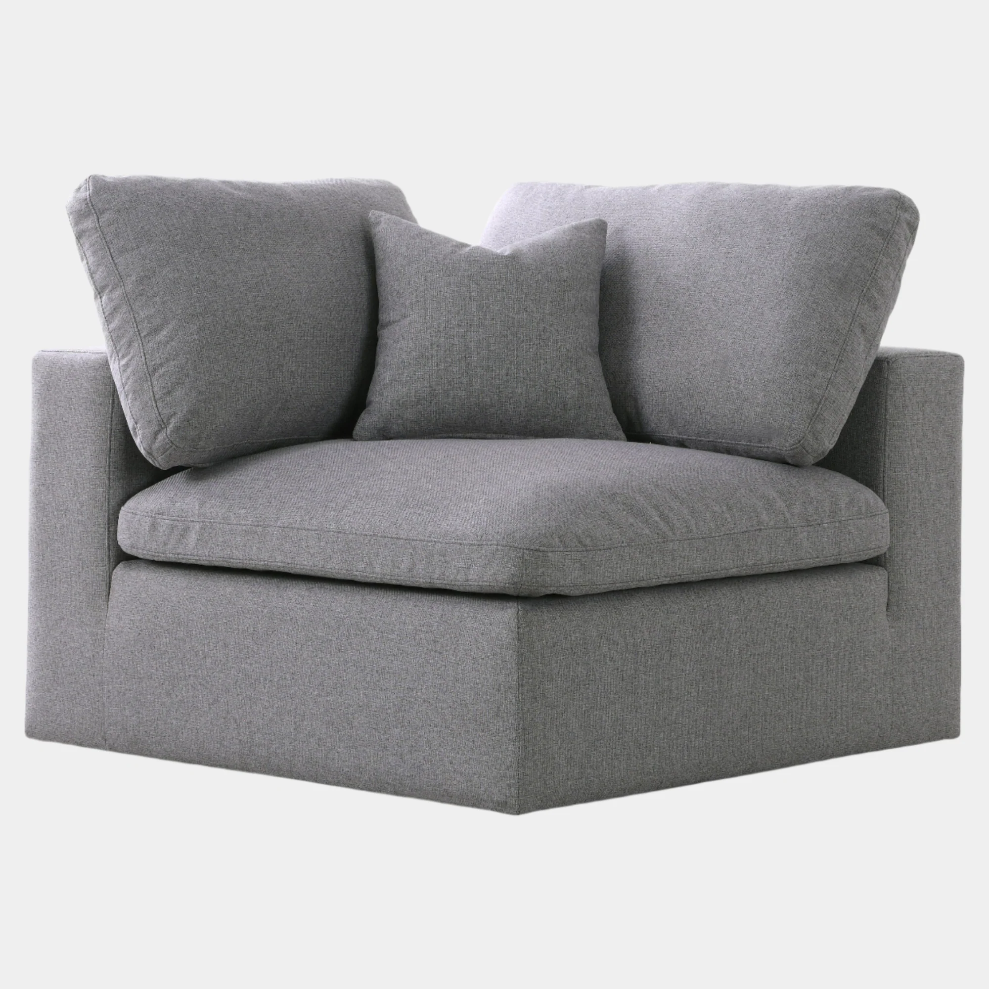Serene Linen Textured Fabric Upholstered Deluxe Comfort Modular Corner Chair - Image 9