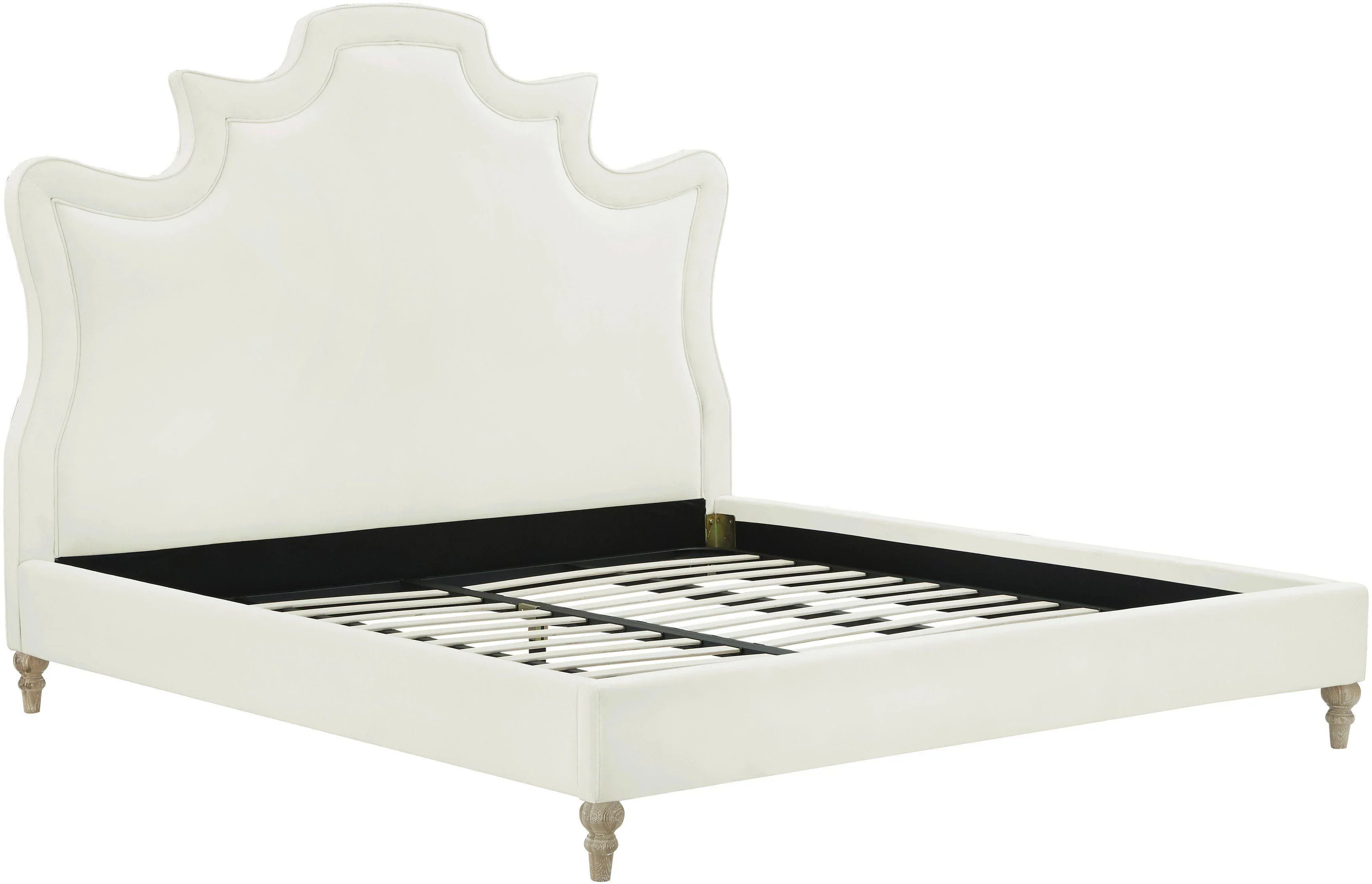 Serenity Cream Performance Velvet Bed - Image 10