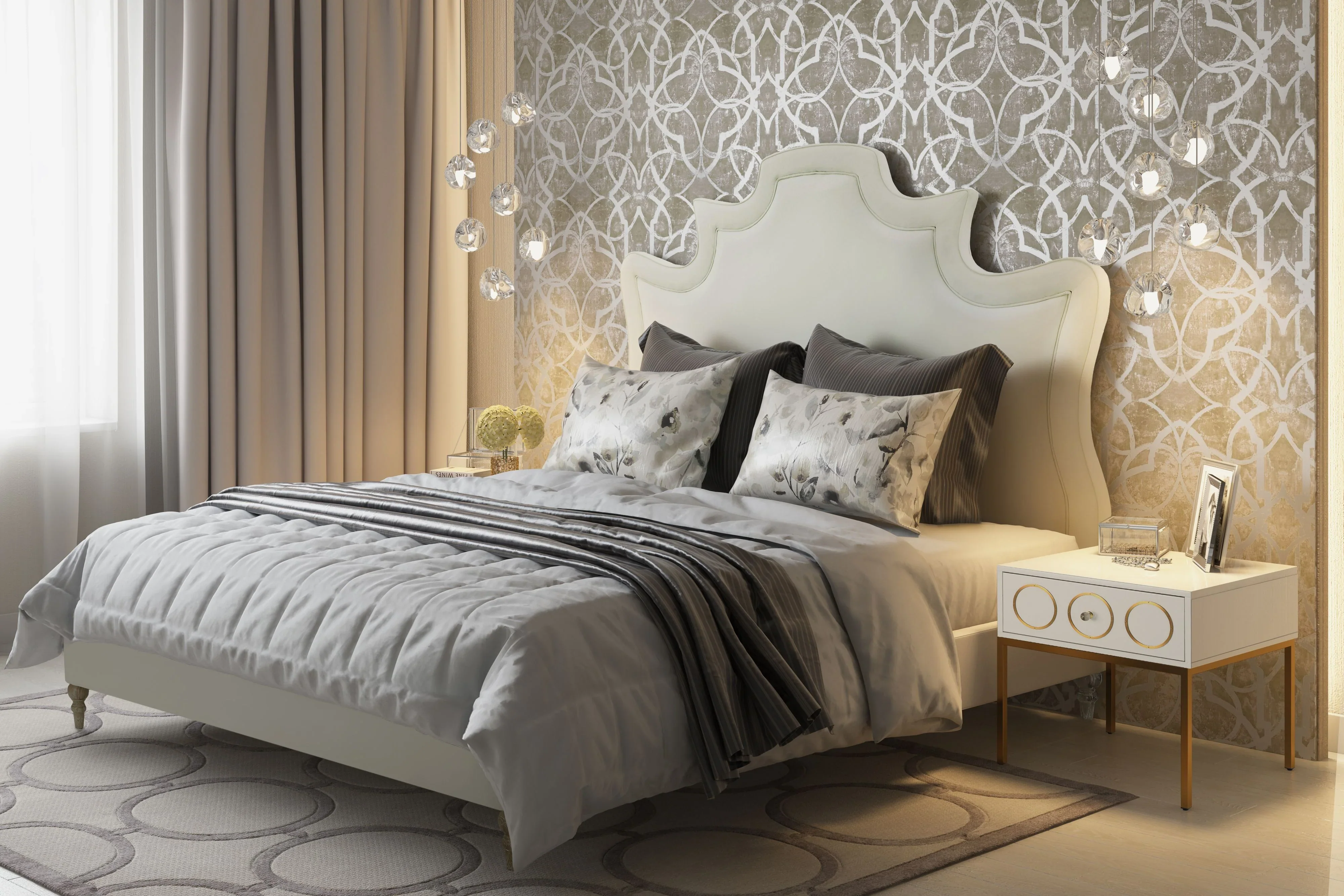Serenity Cream Performance Velvet Bed - Image 2