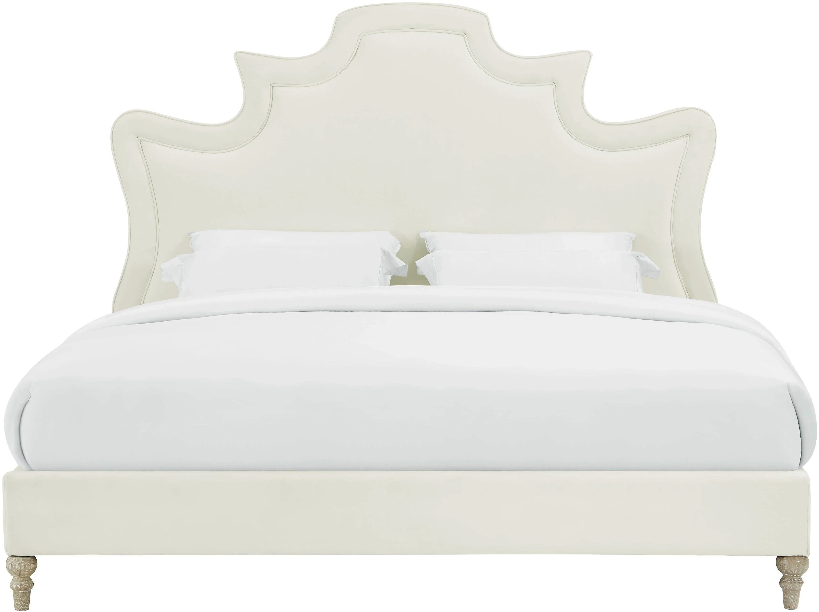 Serenity Cream Performance Velvet Bed - Image 9