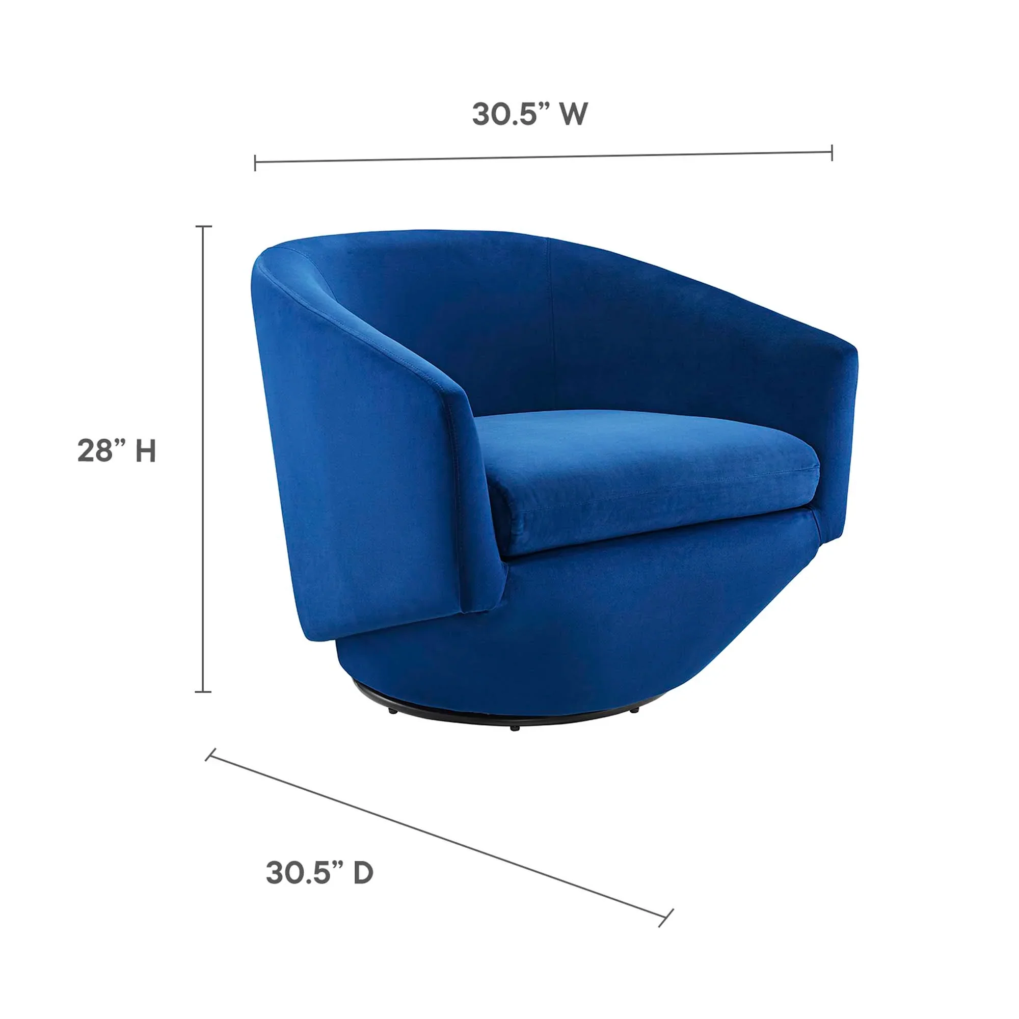 Series Performance Velvet Fabric Swivel Chair - Image 17