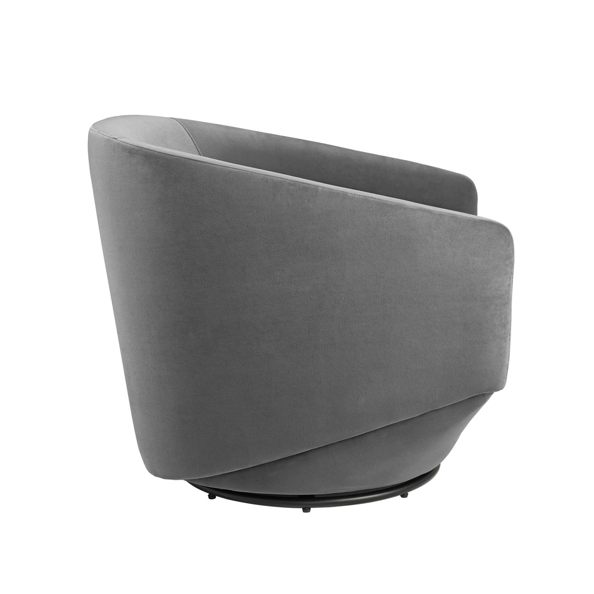 Series Performance Velvet Fabric Swivel Chair - Image 5