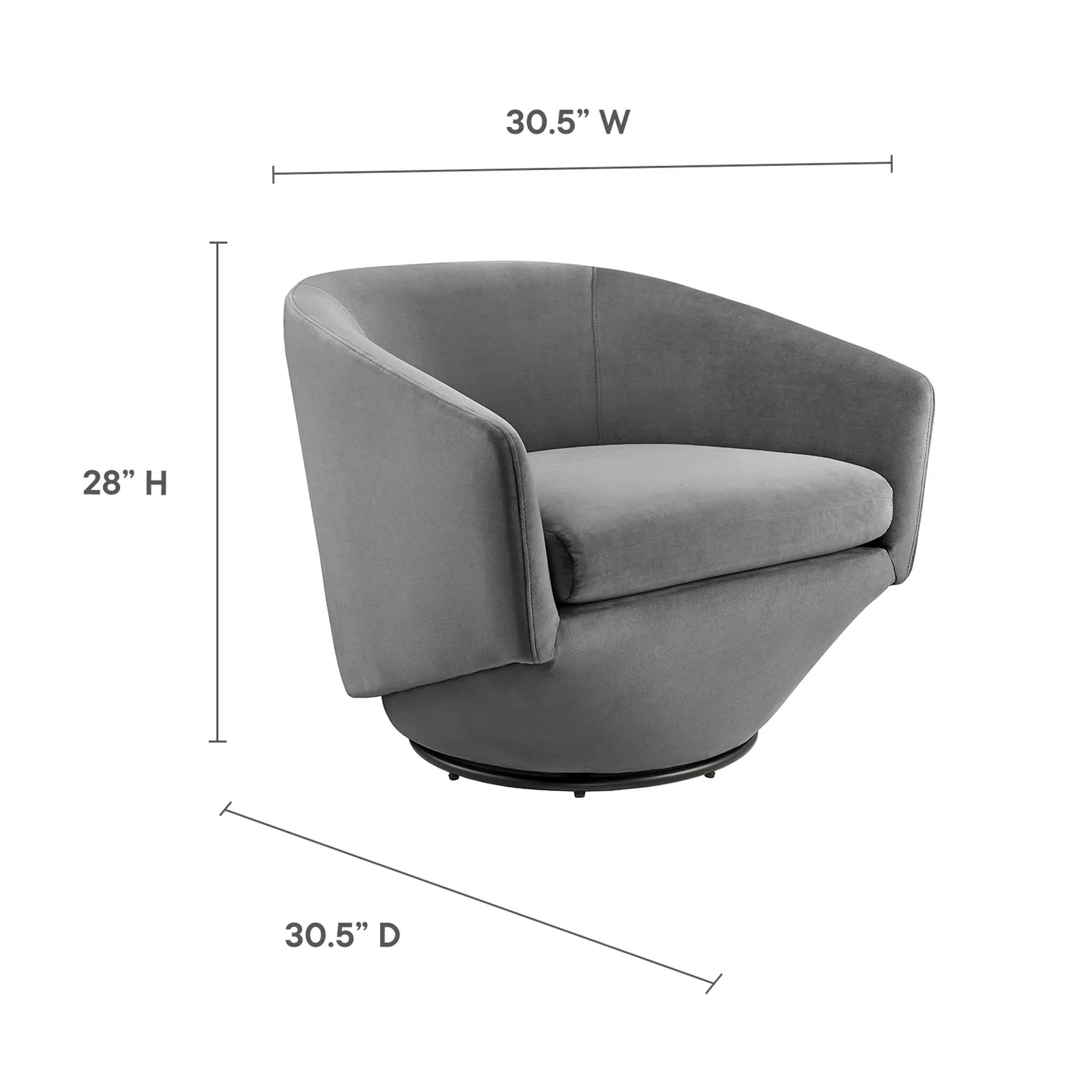 Series Performance Velvet Fabric Swivel Chair - Image 8