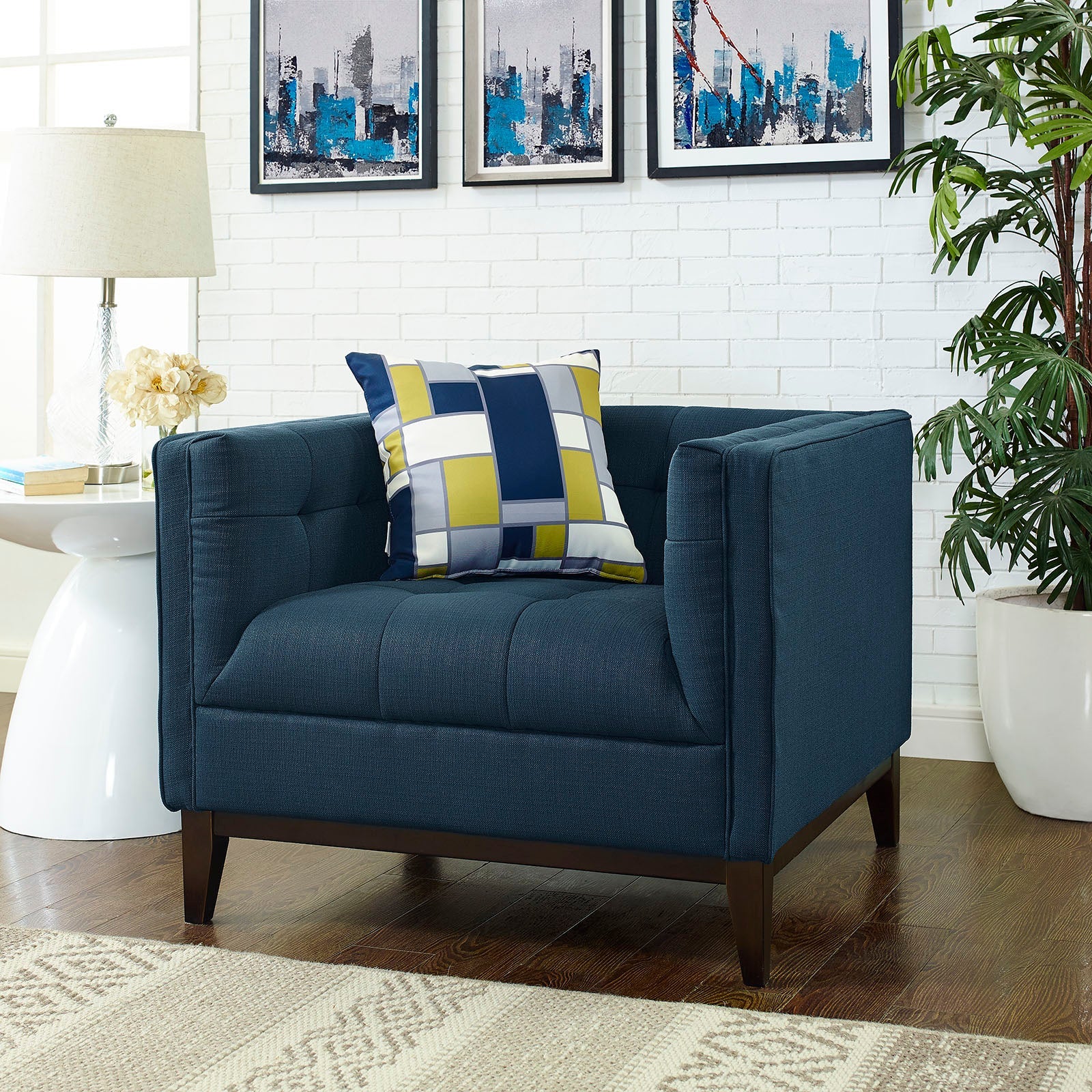 Serve Upholstered Fabric Armchair - Image 2