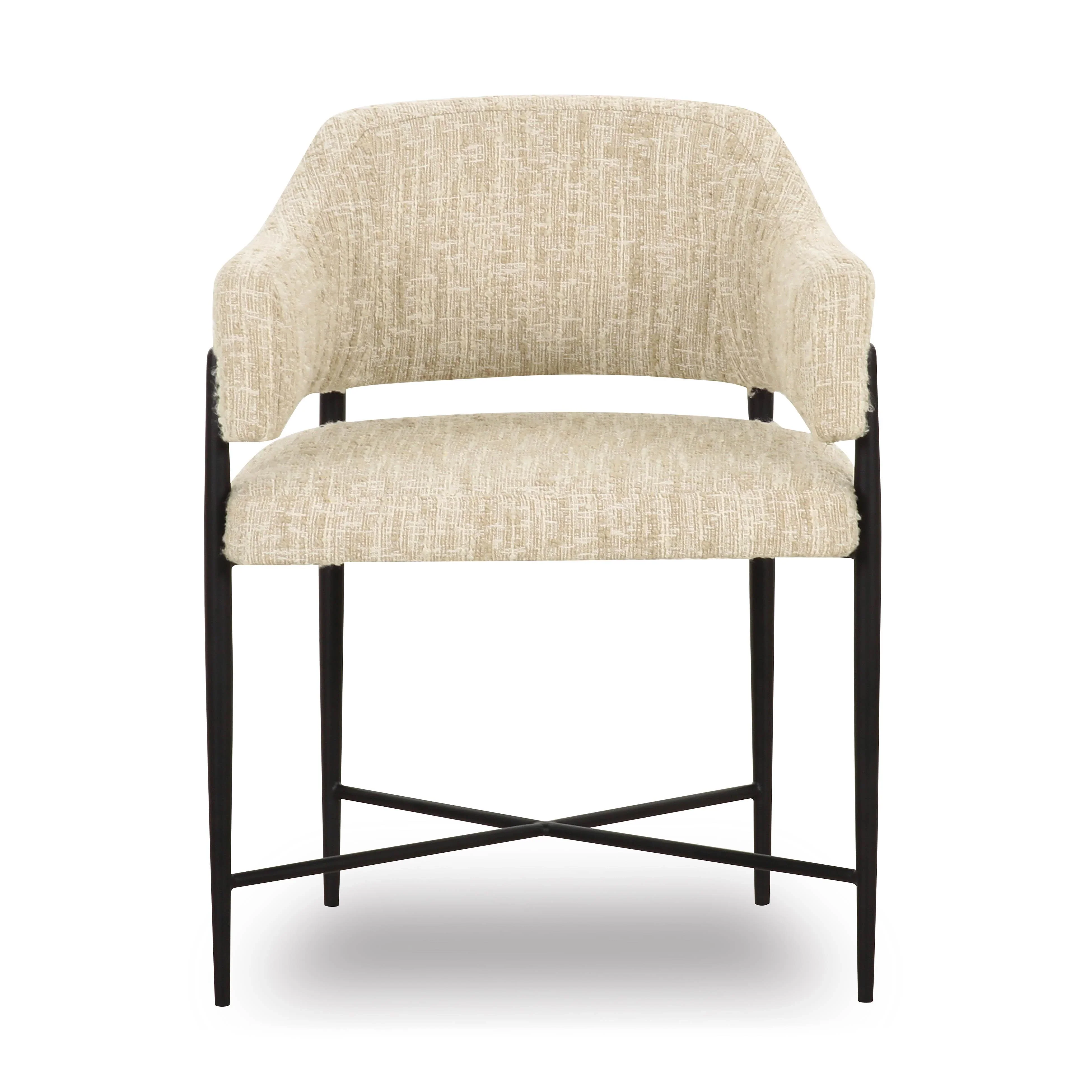 Sezanne Taupe Textured Performance Boucle Dining Chair - Image 3